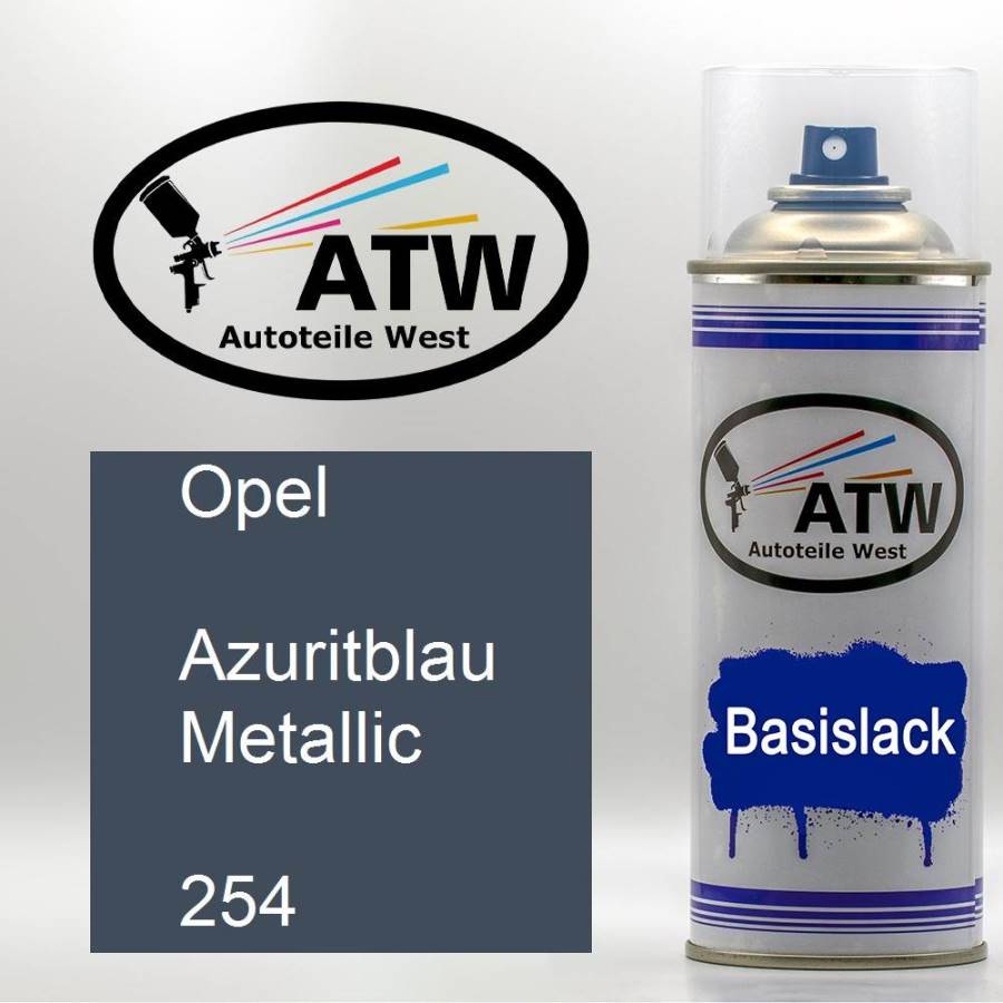 Opel, Azuritblau Metallic, 254: 400ml Sprühdose, von ATW Autoteile West.